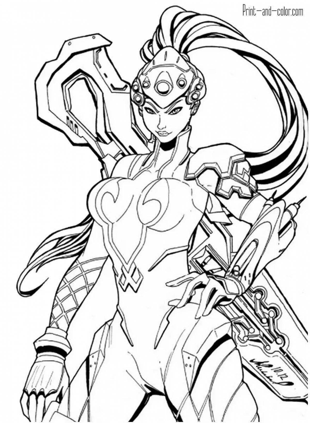 Amazing overwatch coloring page