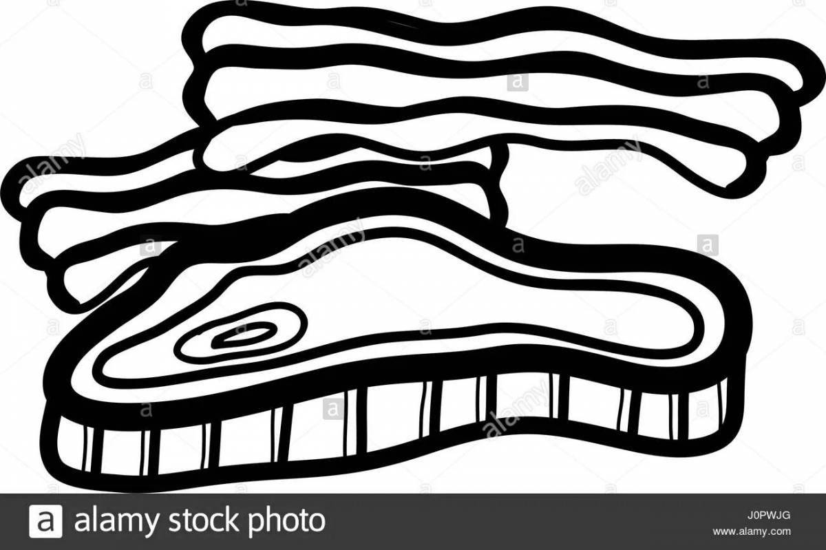 Colorful bacon coloring page