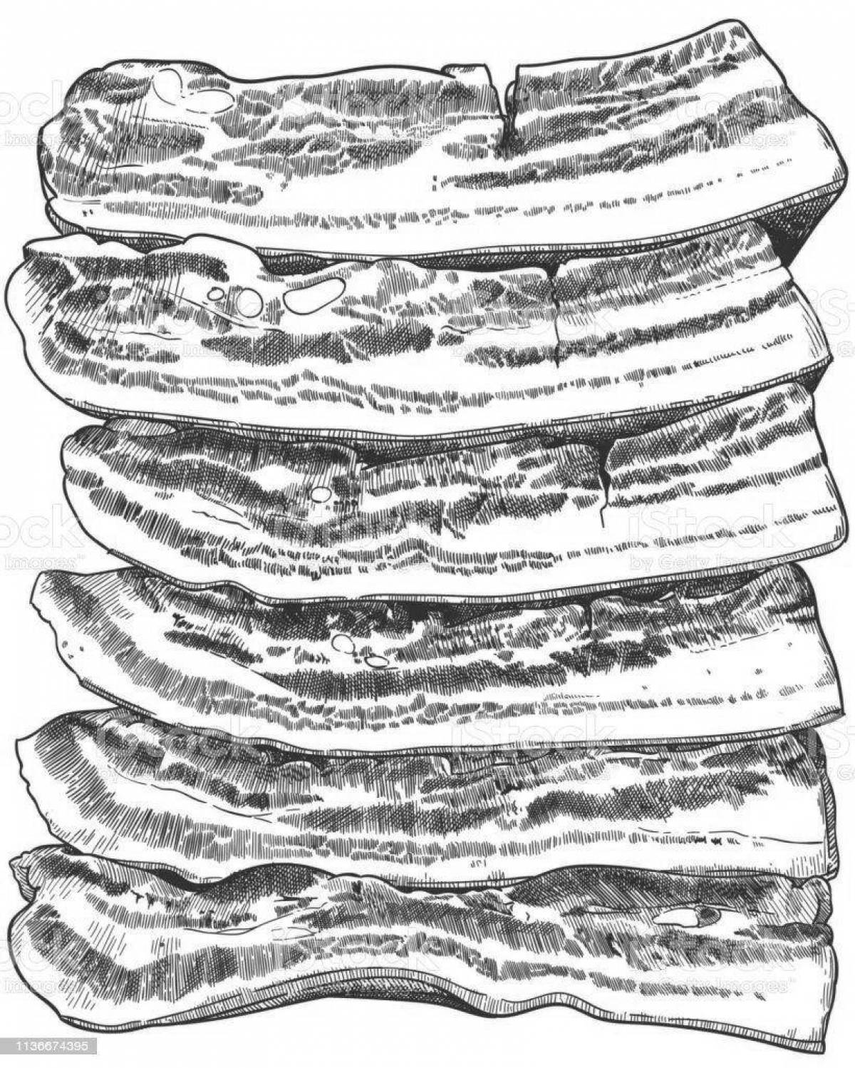 Photo Juicy bacon coloring book