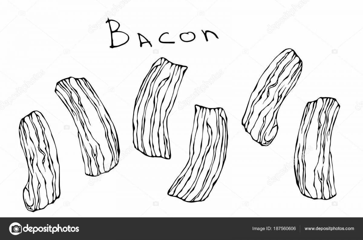 Attractive bacon coloring page