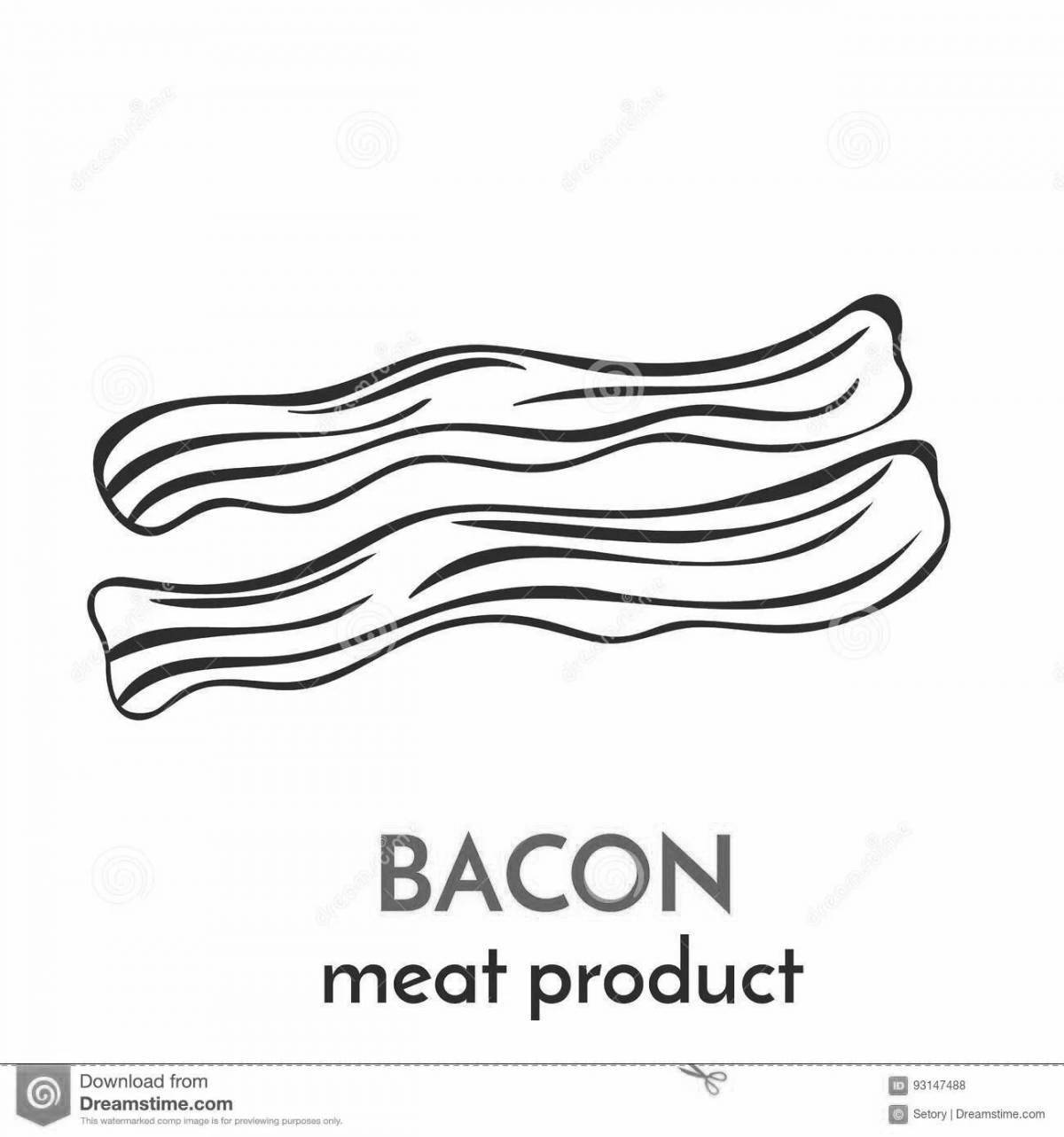 Photo Bacon coloring invitation