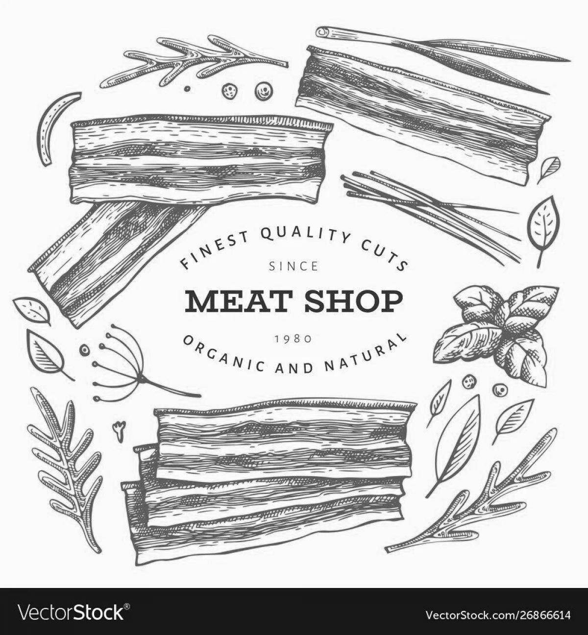 Photo Adorable bacon coloring page