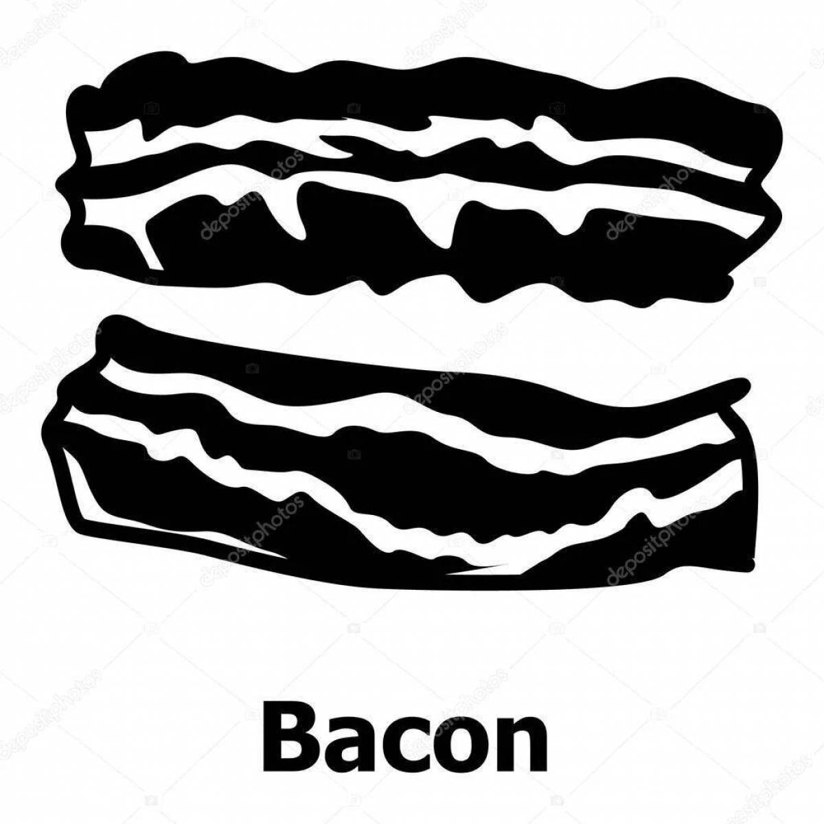 Happy bacon coloring page