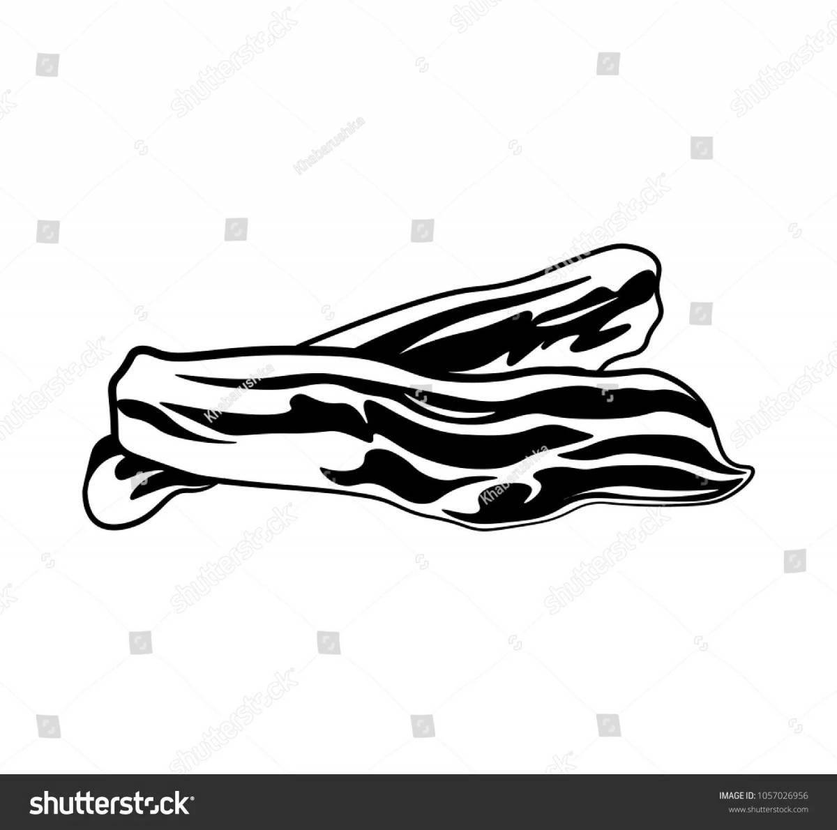 Playful bacon coloring page