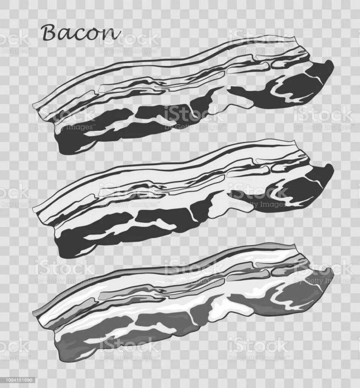 Coloring page stylish bacon