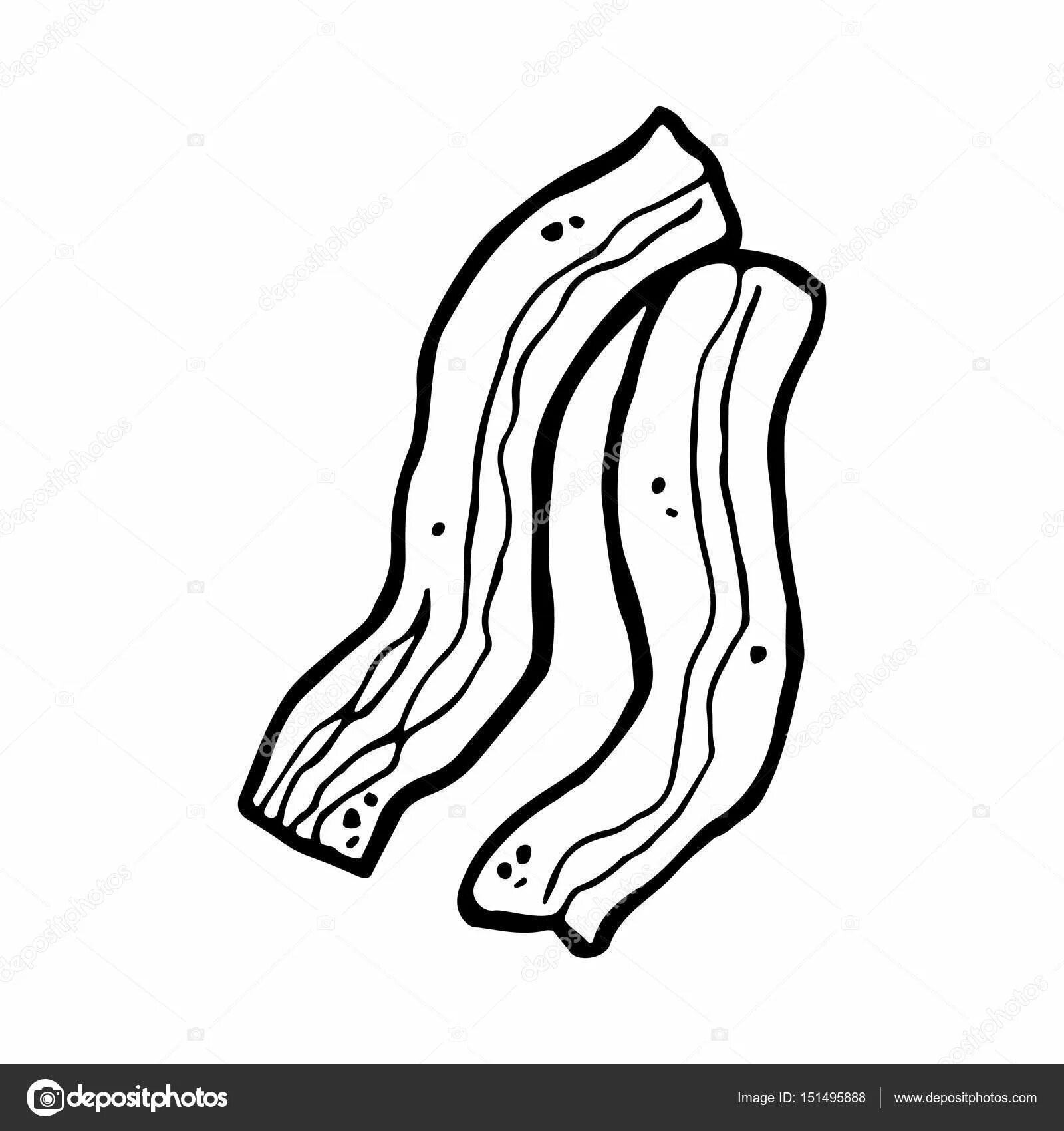 Intriguing bacon coloring page