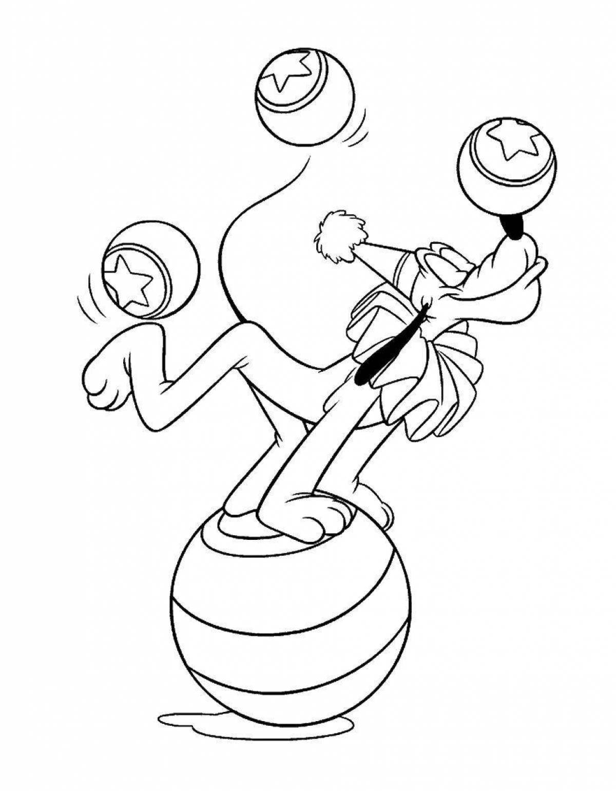 Coloring page acrobat in balance