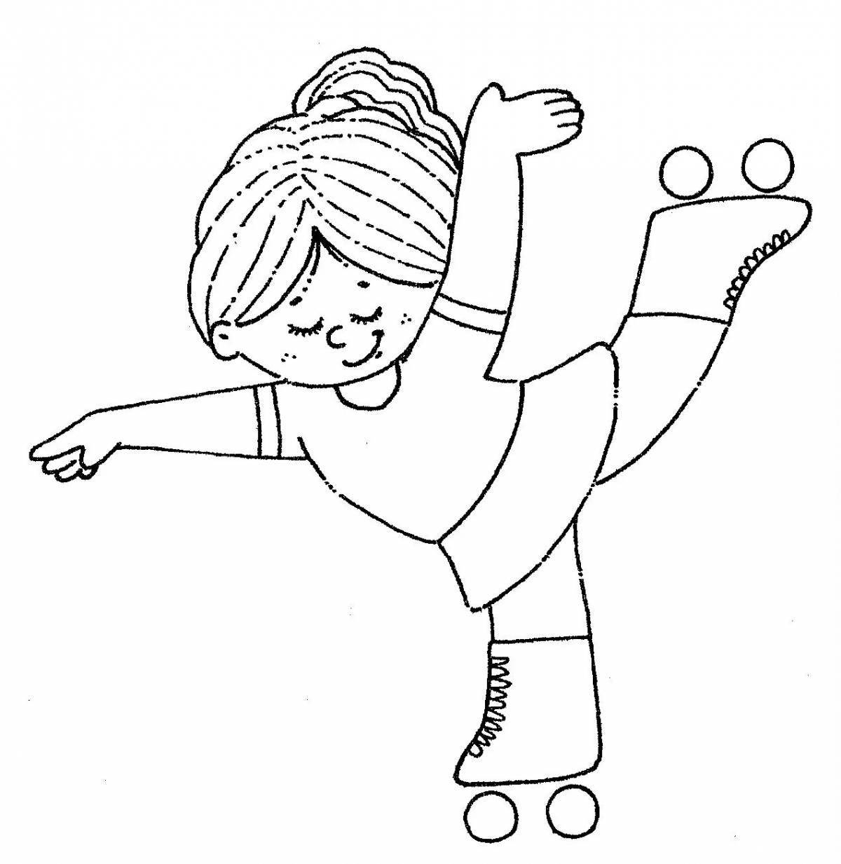 Thin acrobat coloring page