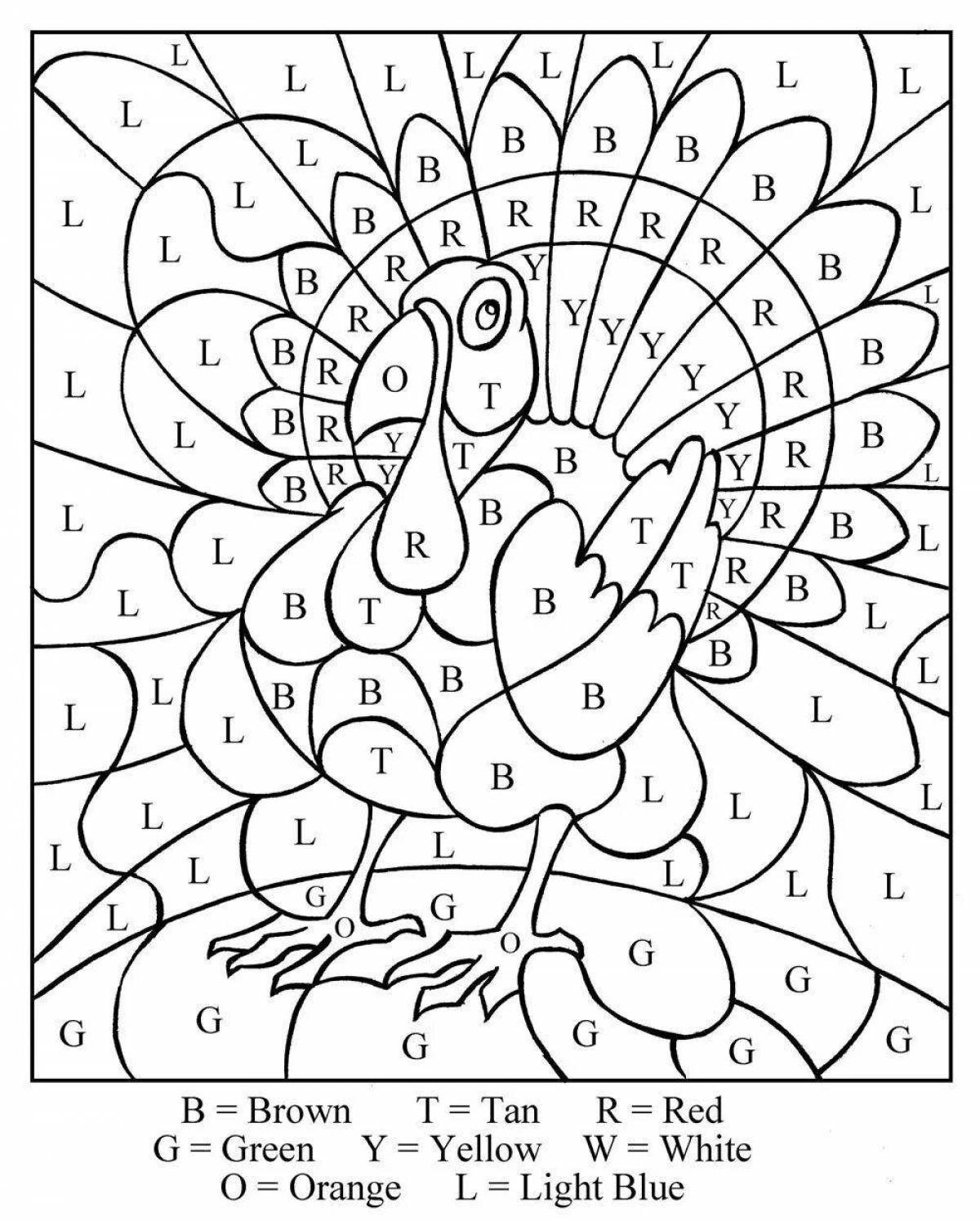 Fun coloring book with letters and numbers for preschoolers