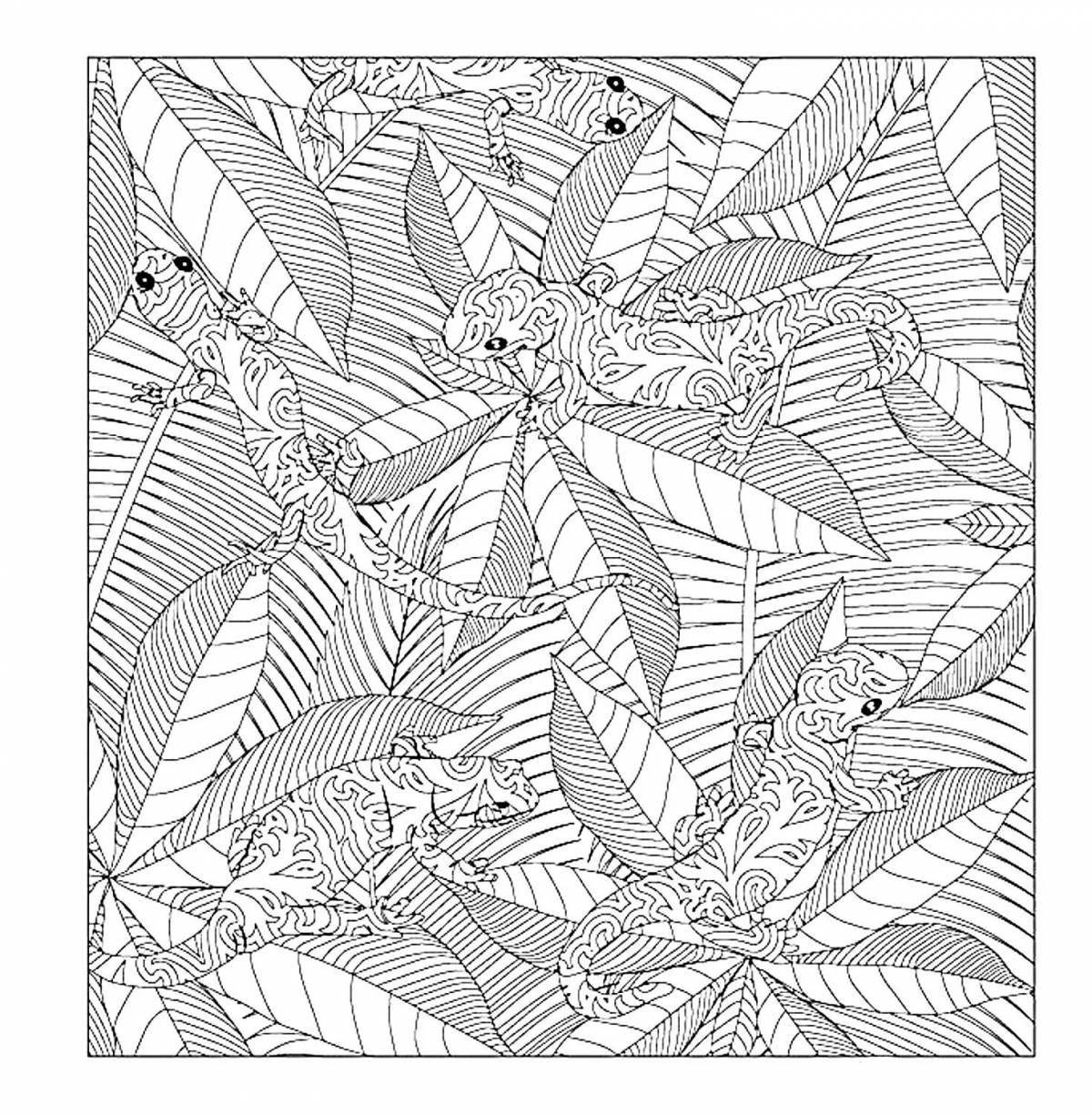 Calming coloring of the tropics