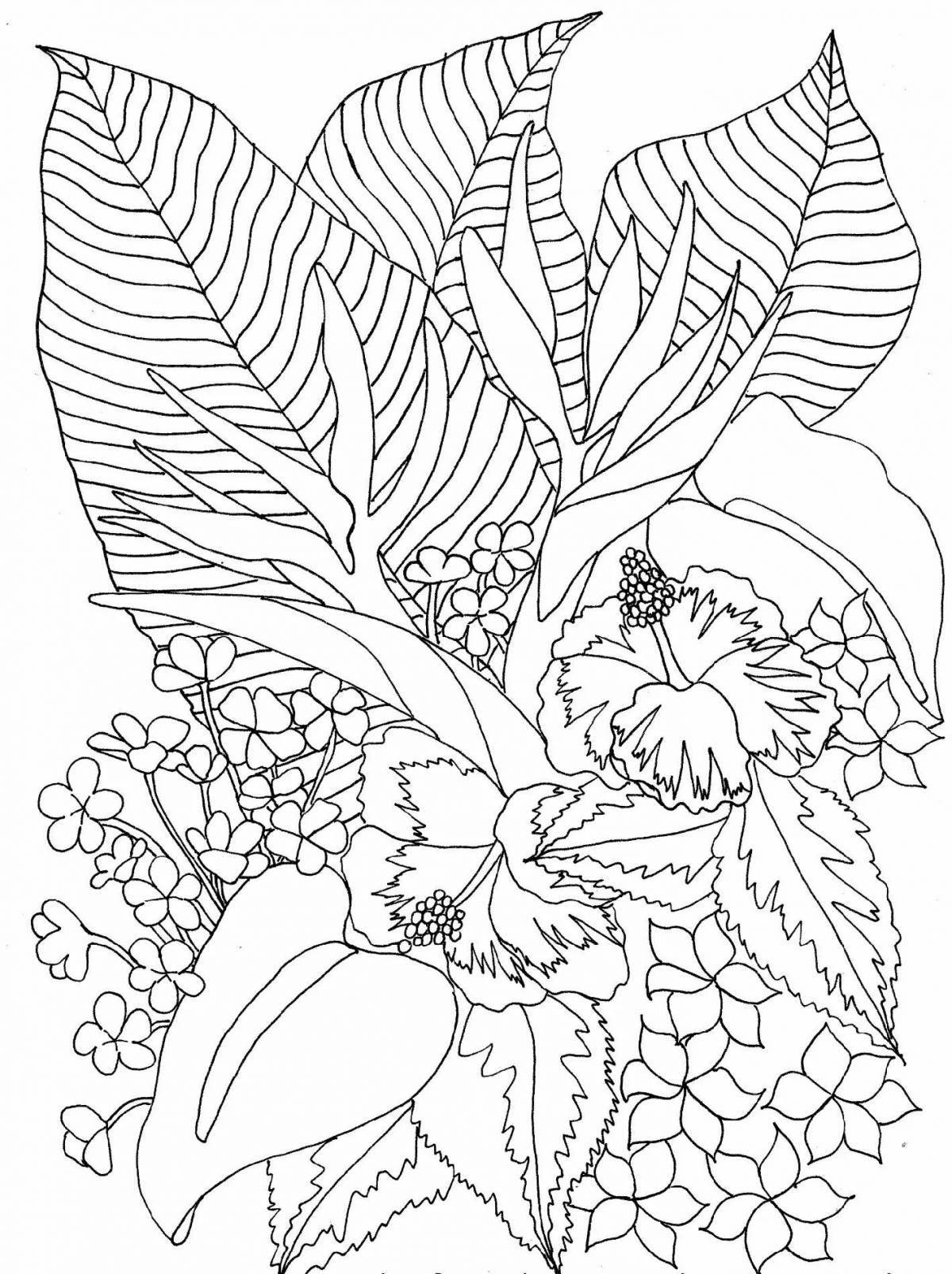 Tropics glowing coloring pages