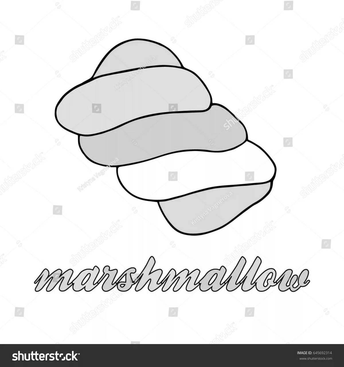 Glowing marshmallow coloring page