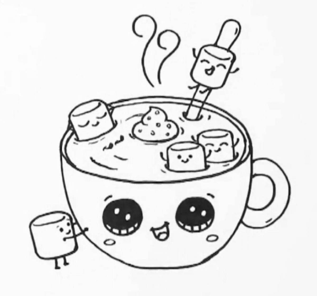 Coloring of sparkling marshmallow