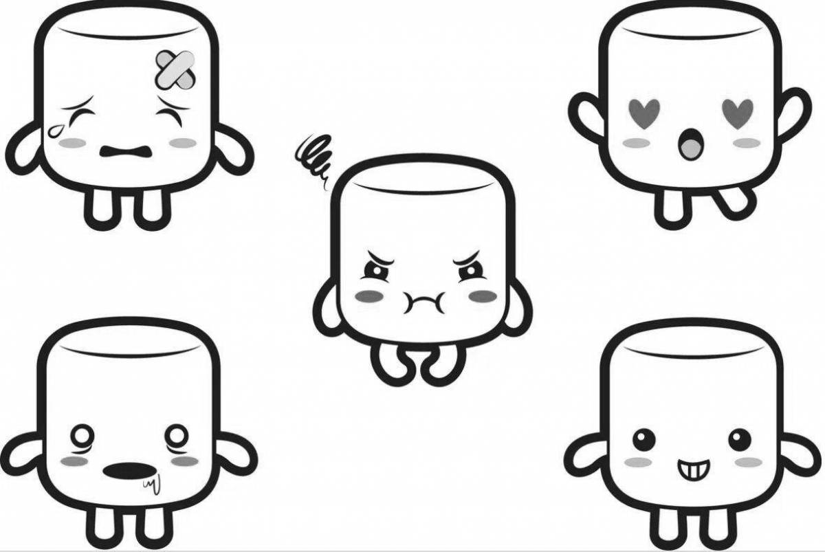 Colouring irresistible marshmallow