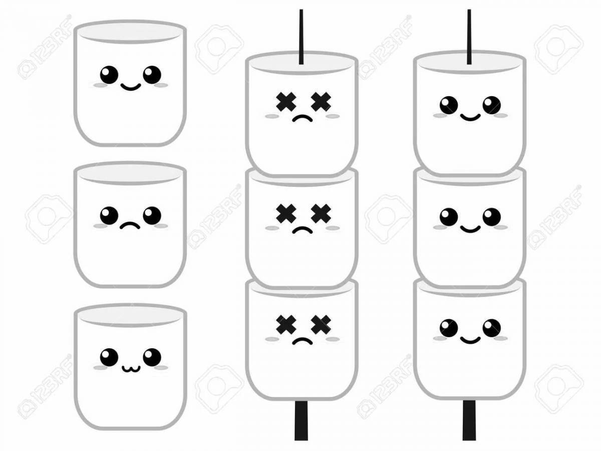 Coloring appetizing marshmallow