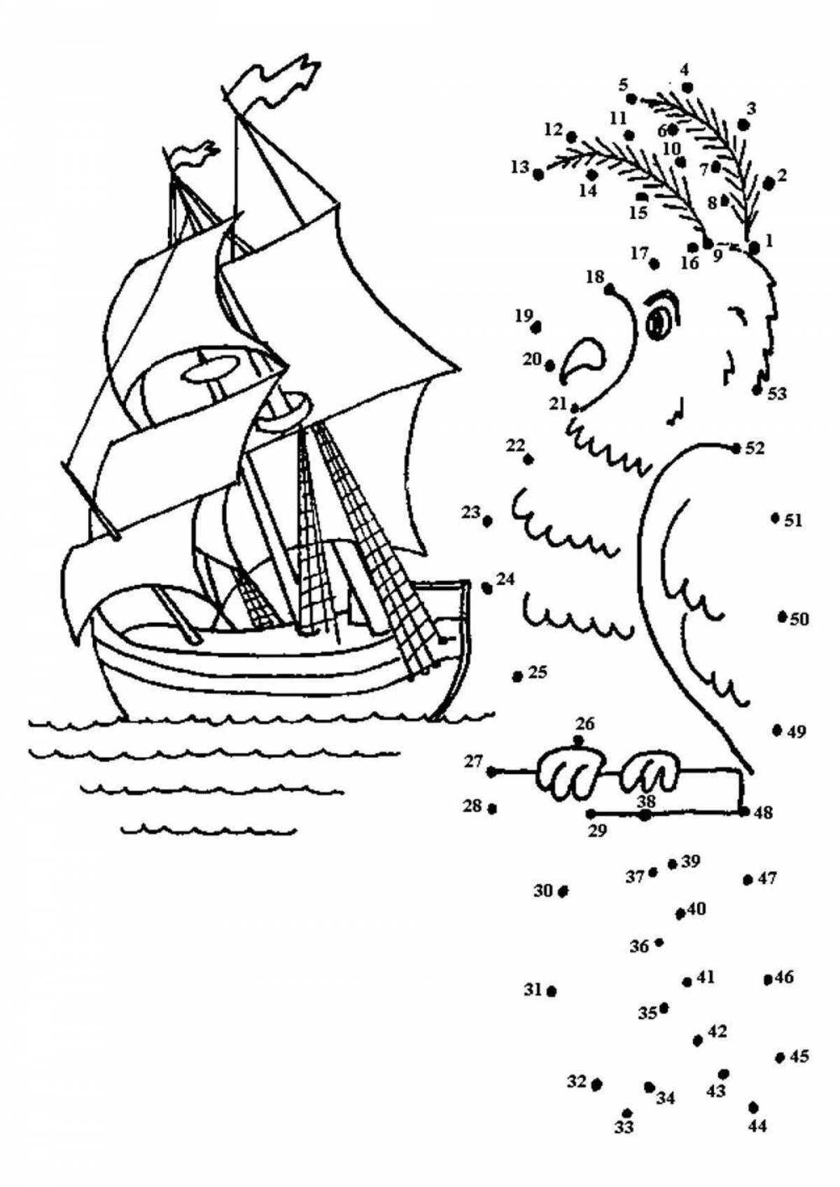 Great boat coloring book for 6-7 year olds