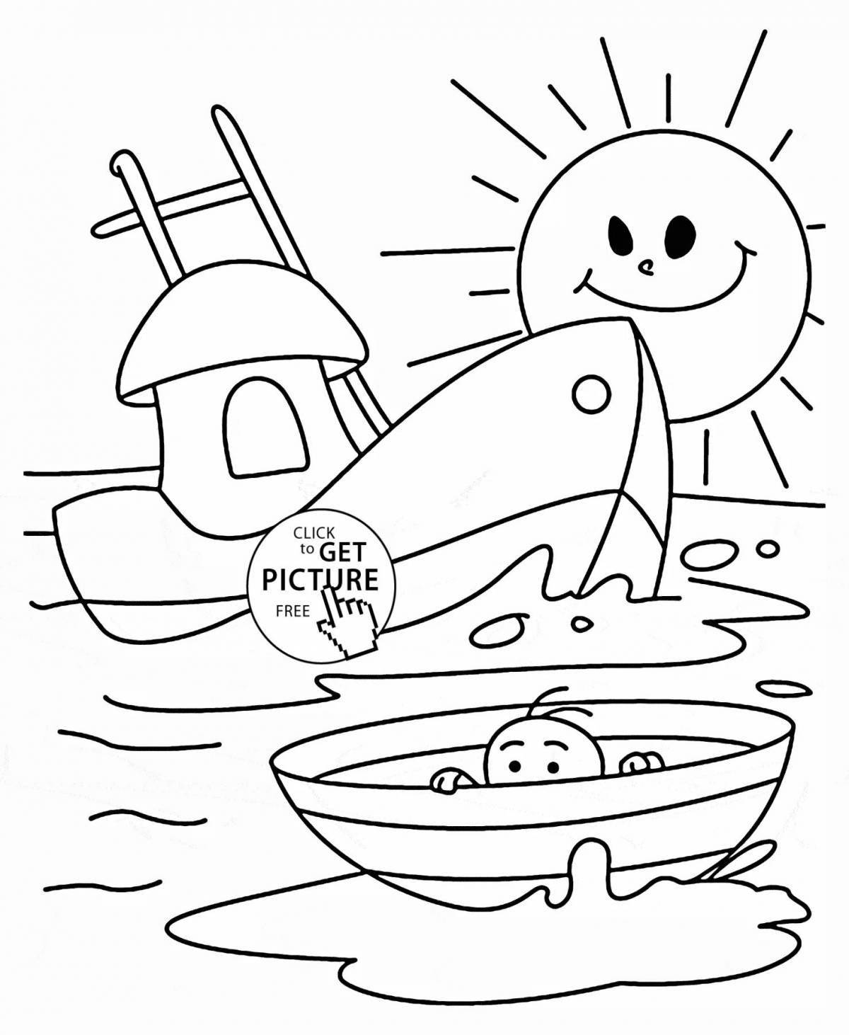 Fabulous boat coloring book for 6-7 year olds