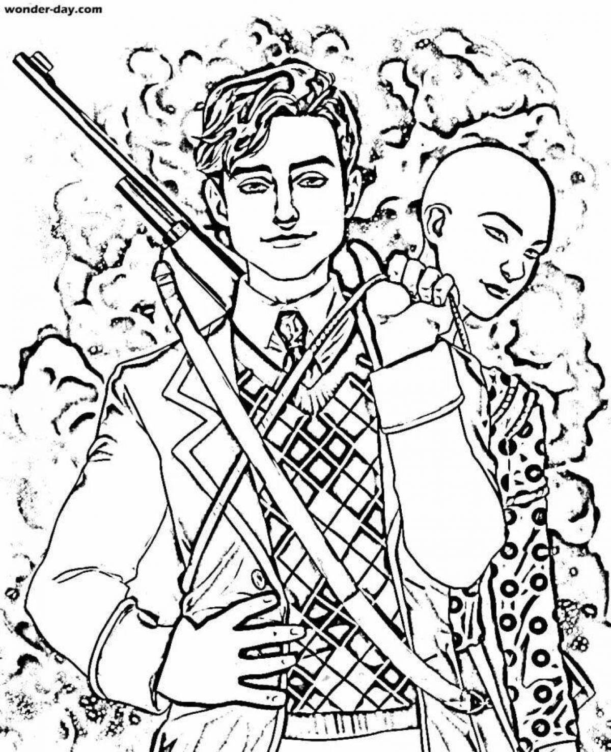 Colorful brigade coloring page