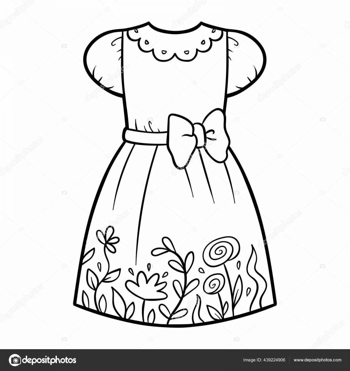 Красочное платье-раскраска для детей 4-5 лет