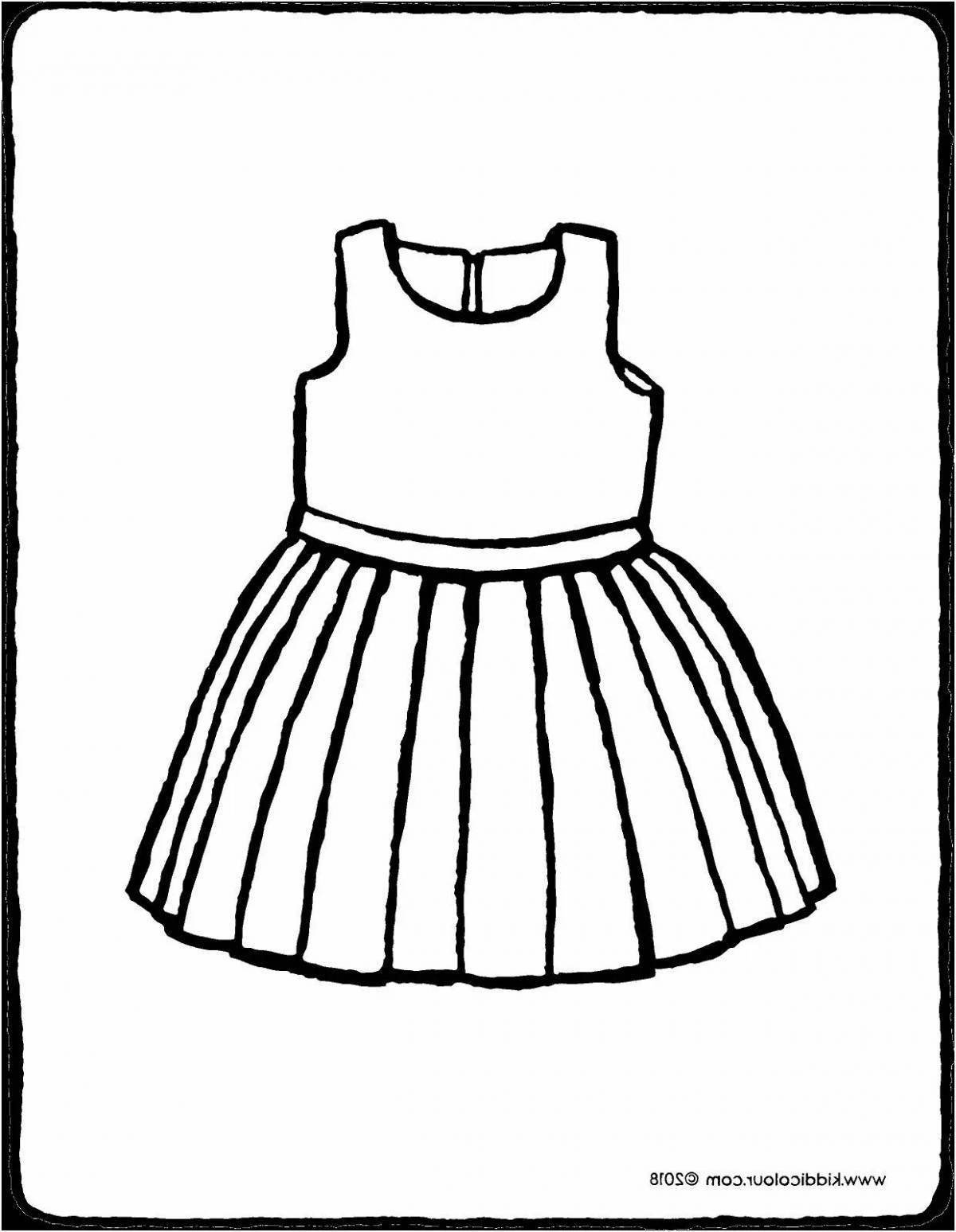 Яркое платье-раскраска для детей 4-5 лет