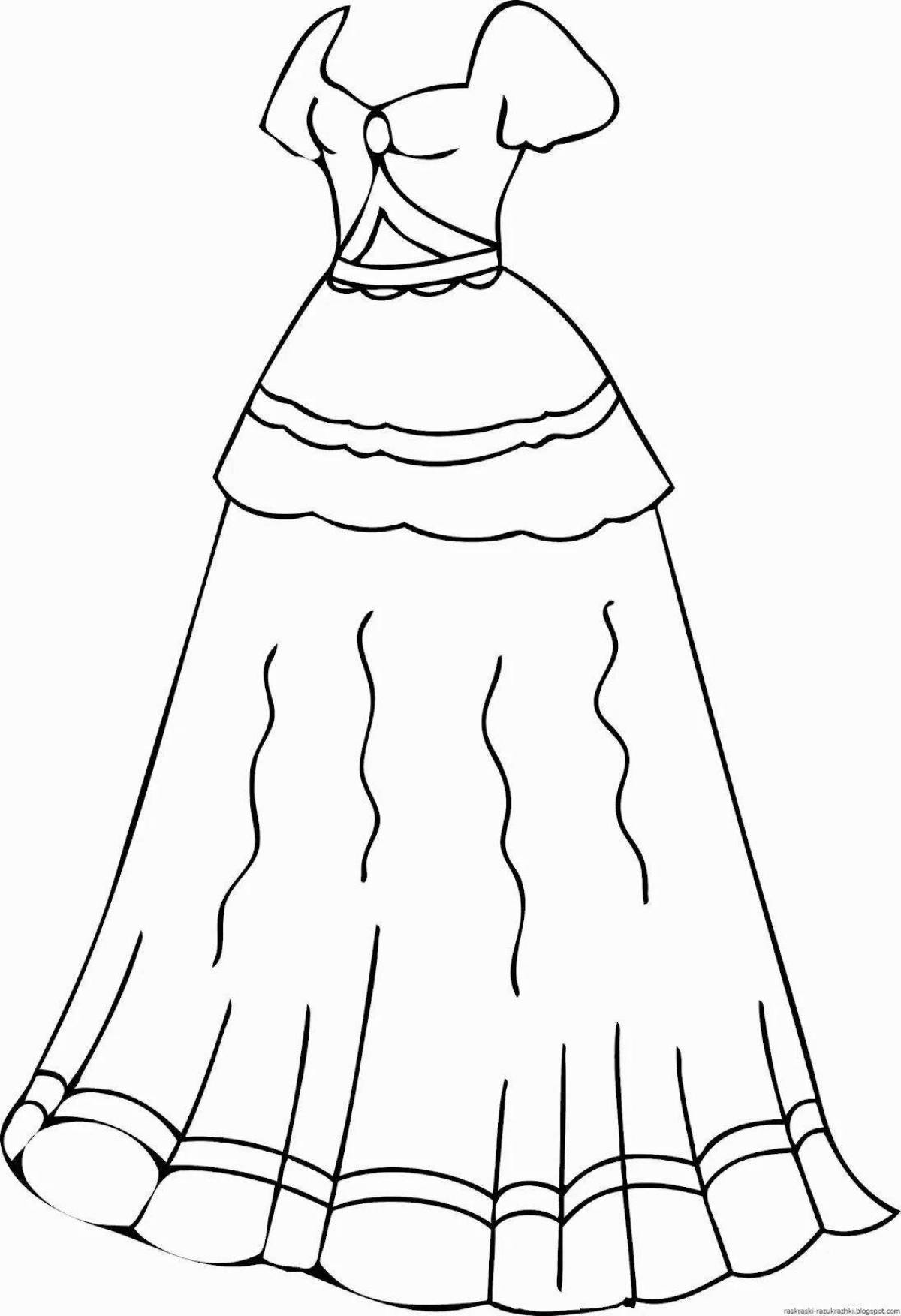 Cute dress coloring page for 4-5 year olds