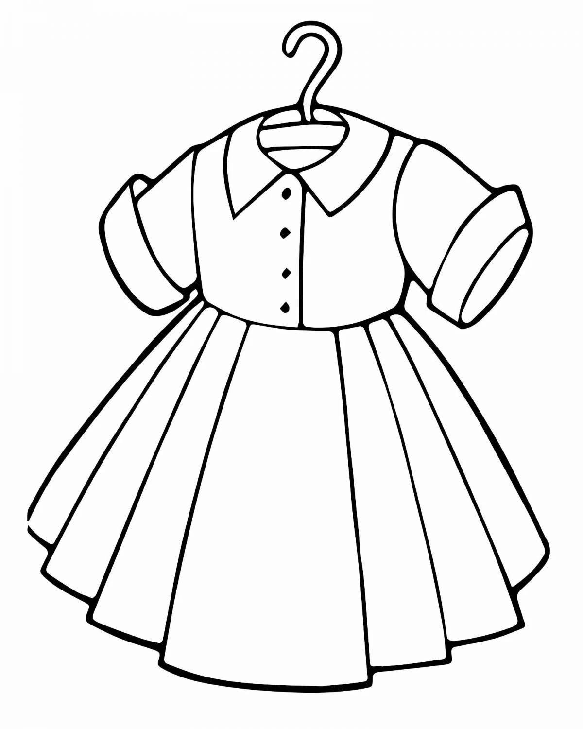 Раскраска «игривое платье» для детей 4-5 лет