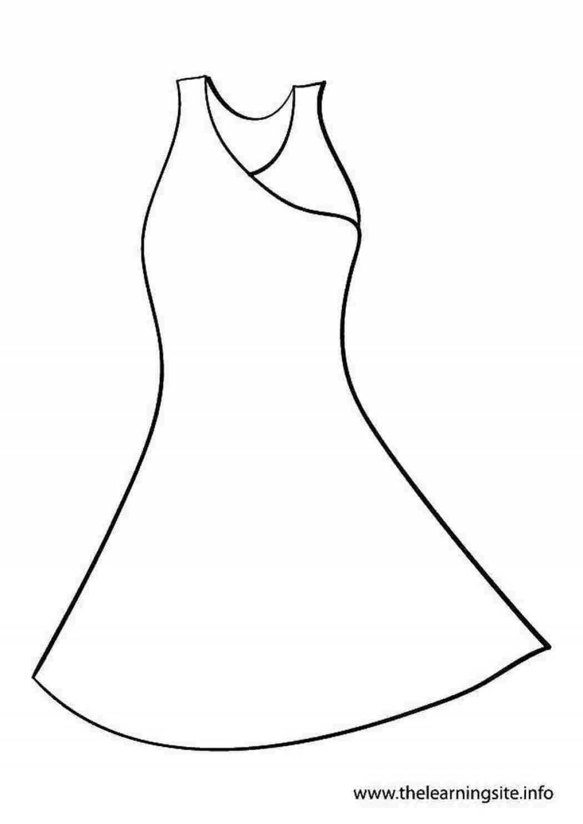 Coloring page with spectacular dress for children 4-5 years old