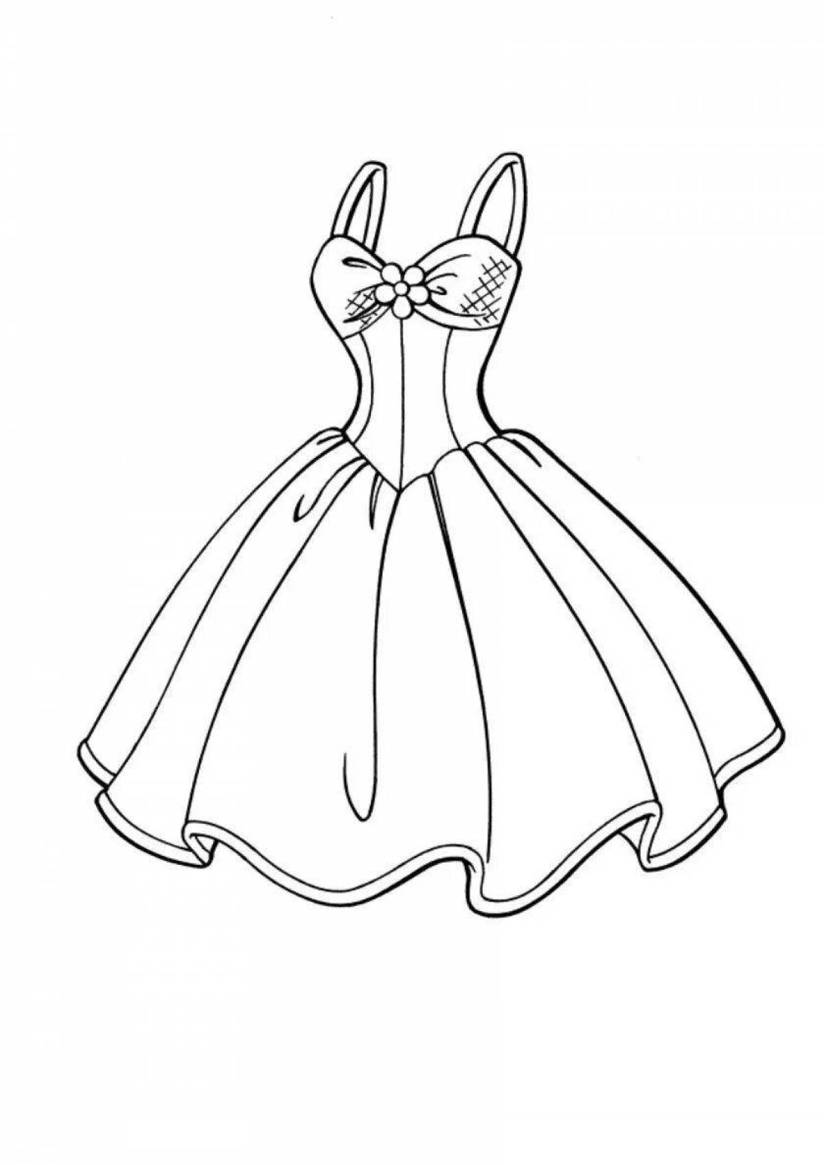Смелое платье-раскраска для детей 4-5 лет