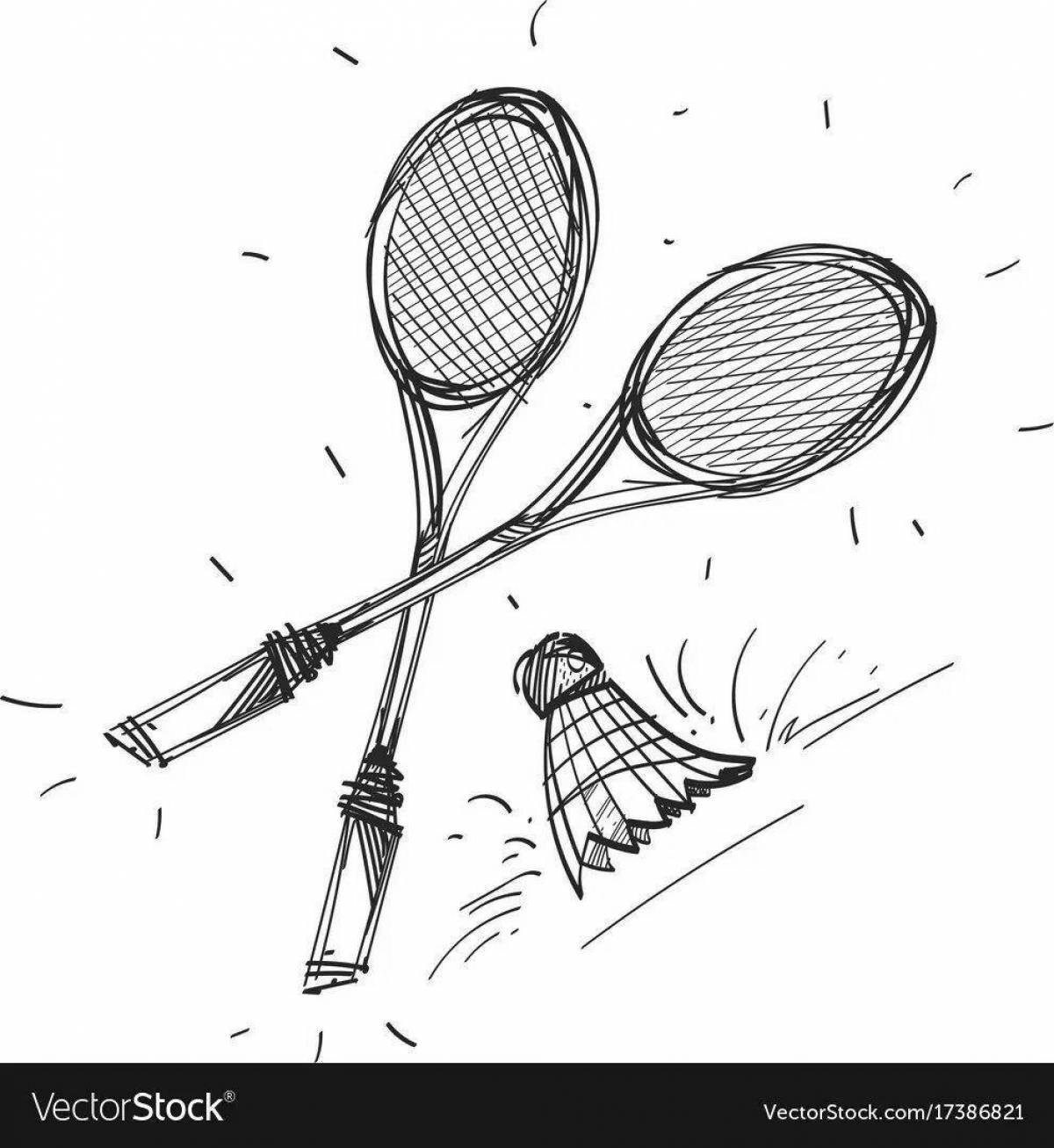 Badminton bright coloring page