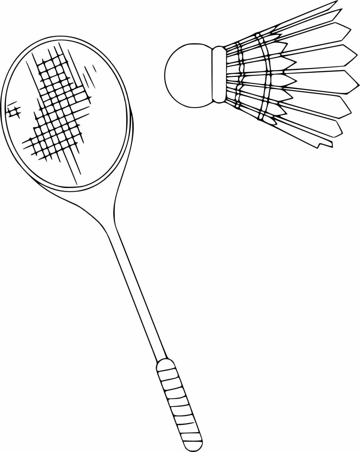 Dynamic badminton coloring page