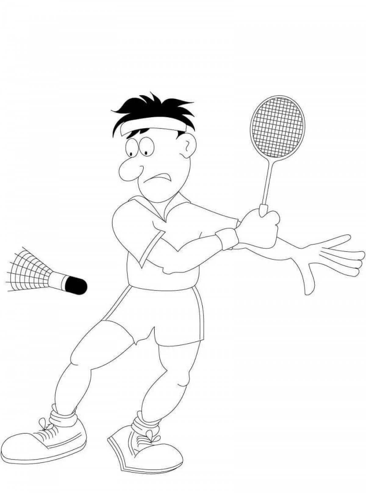 Tempting badminton coloring page