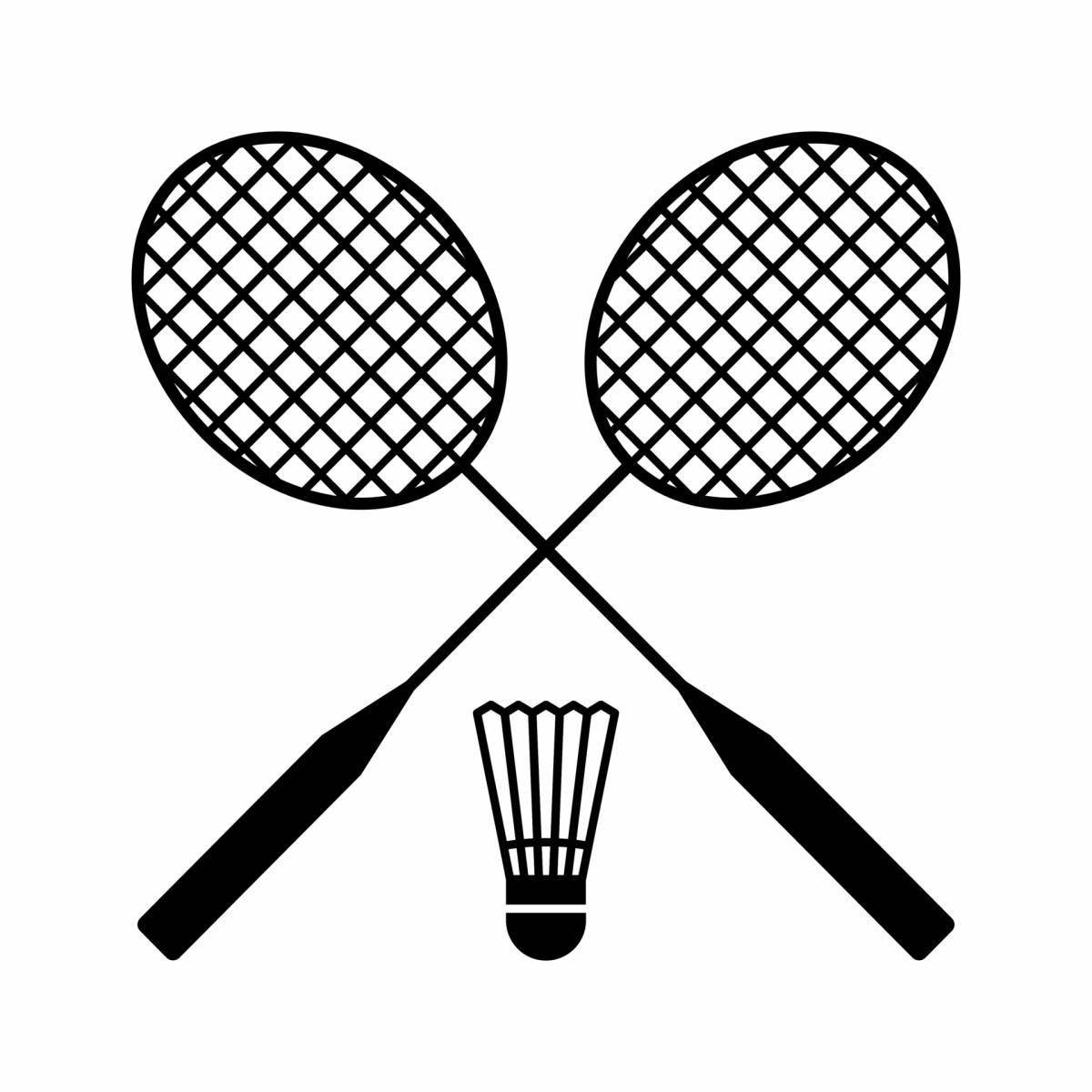 Bold badminton coloring page