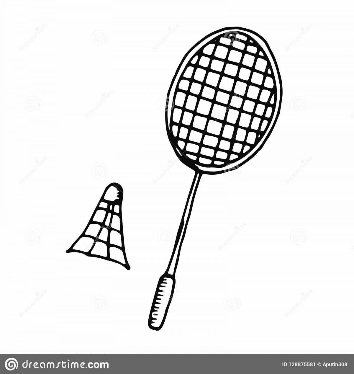 Animated badminton coloring book