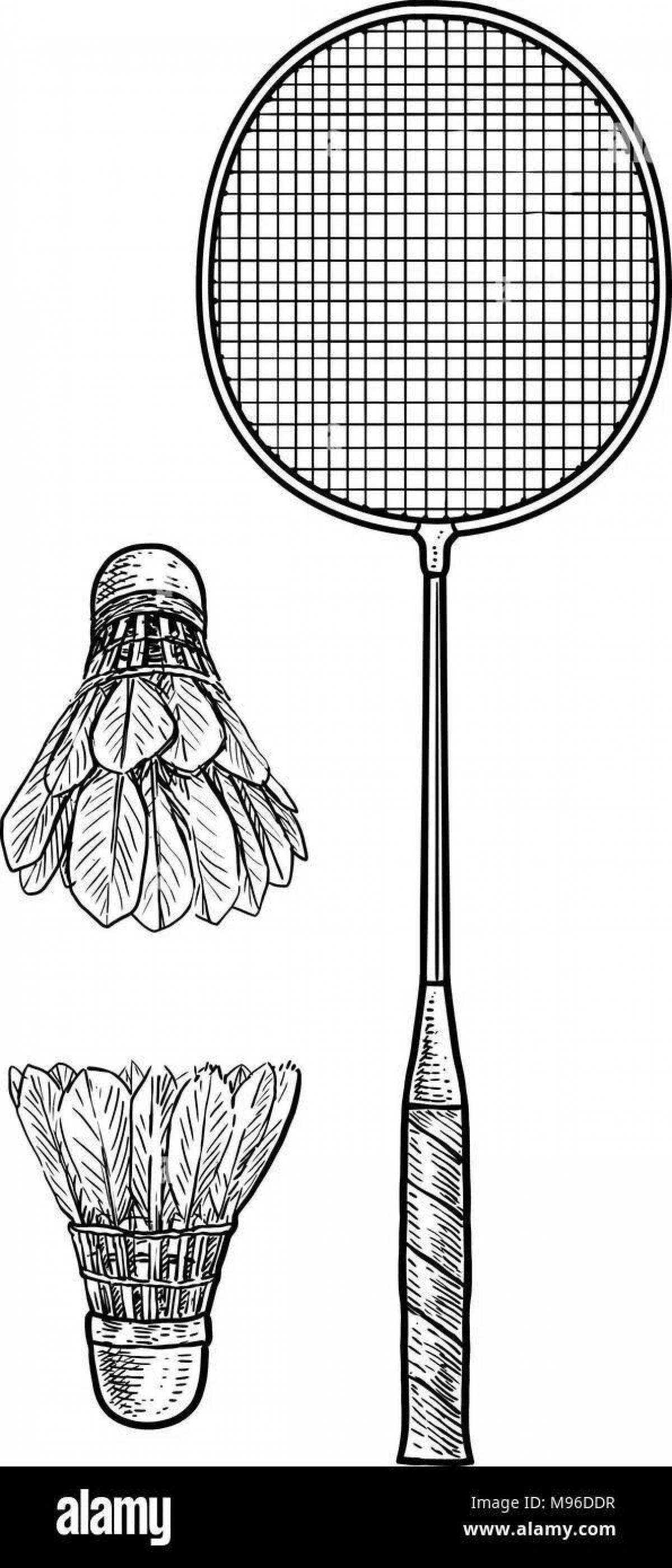 Creative badminton coloring book
