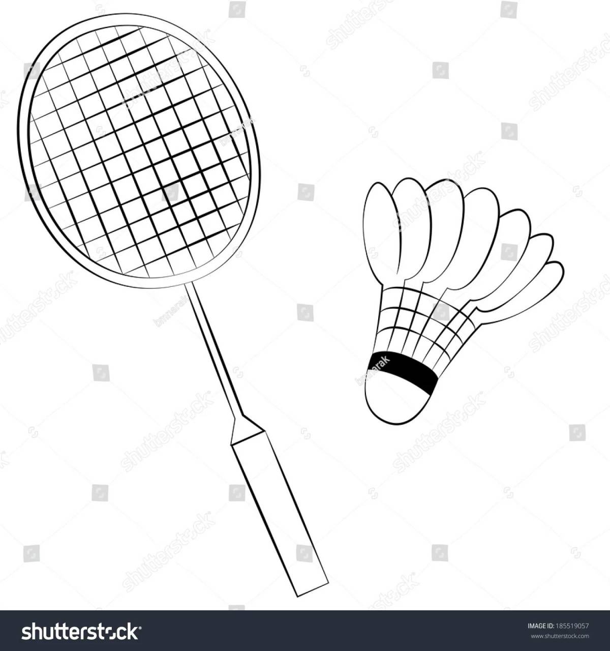Innovative badminton coloring book
