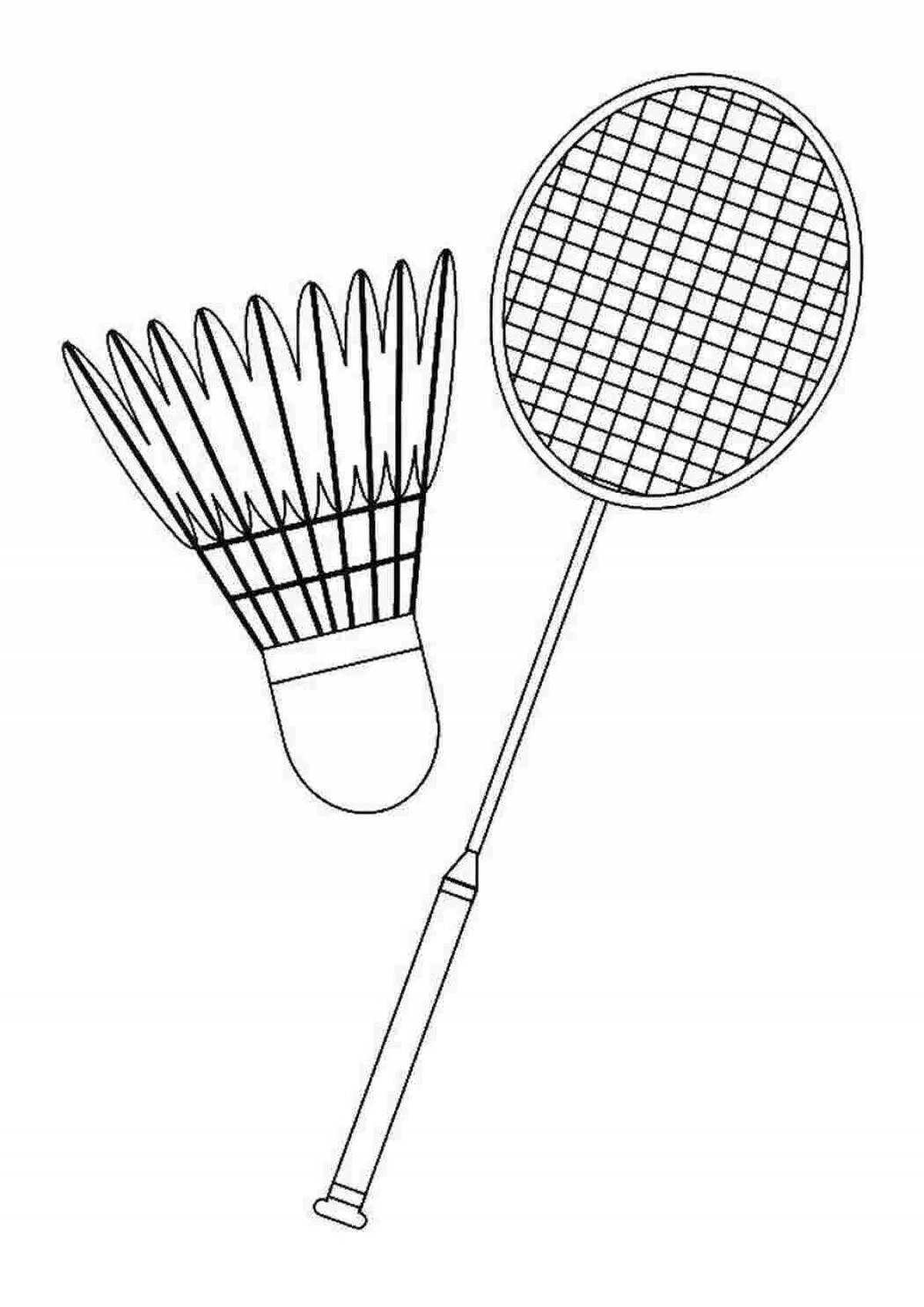 Unique badminton coloring book