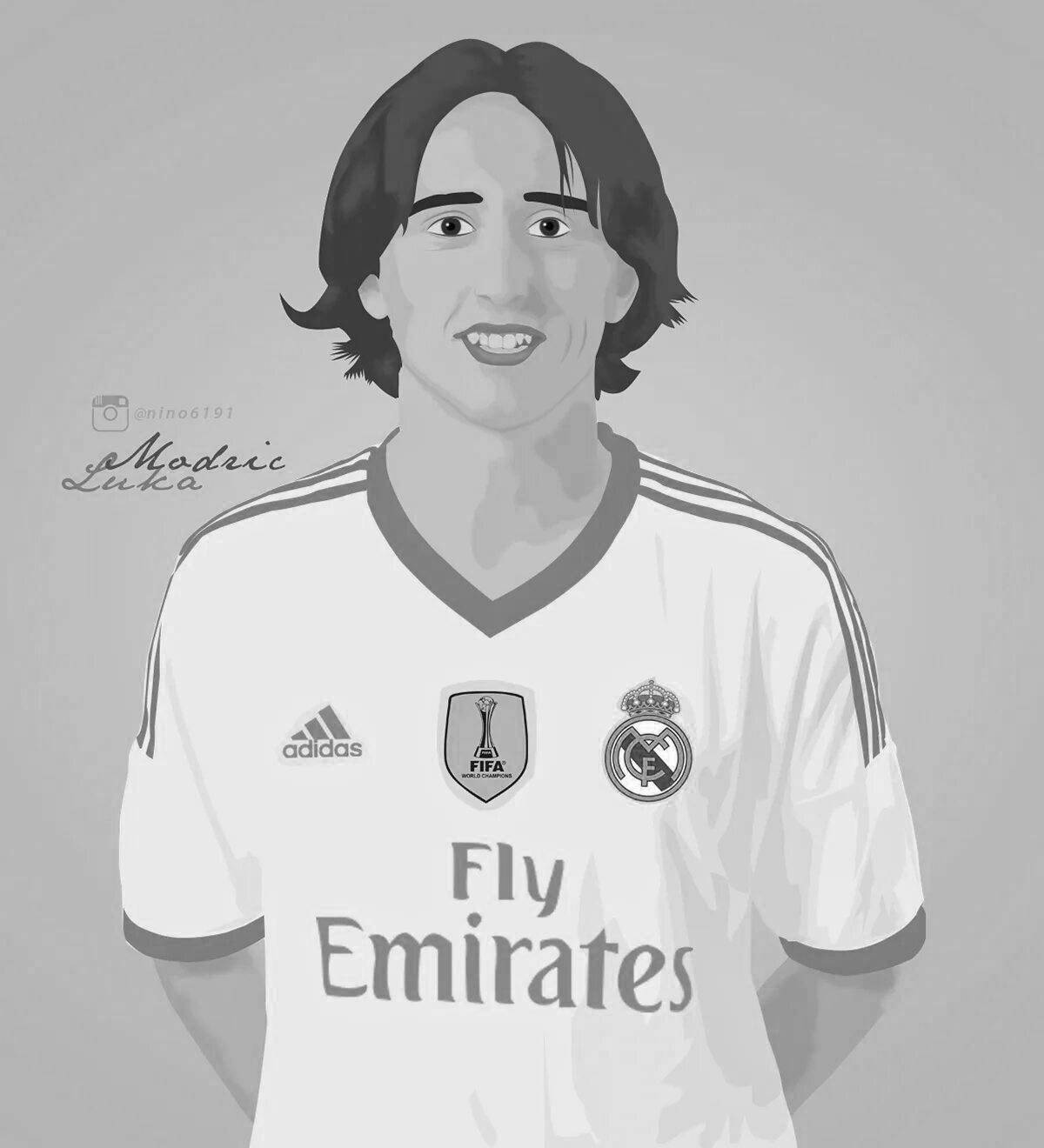 Glowing modric coloring page