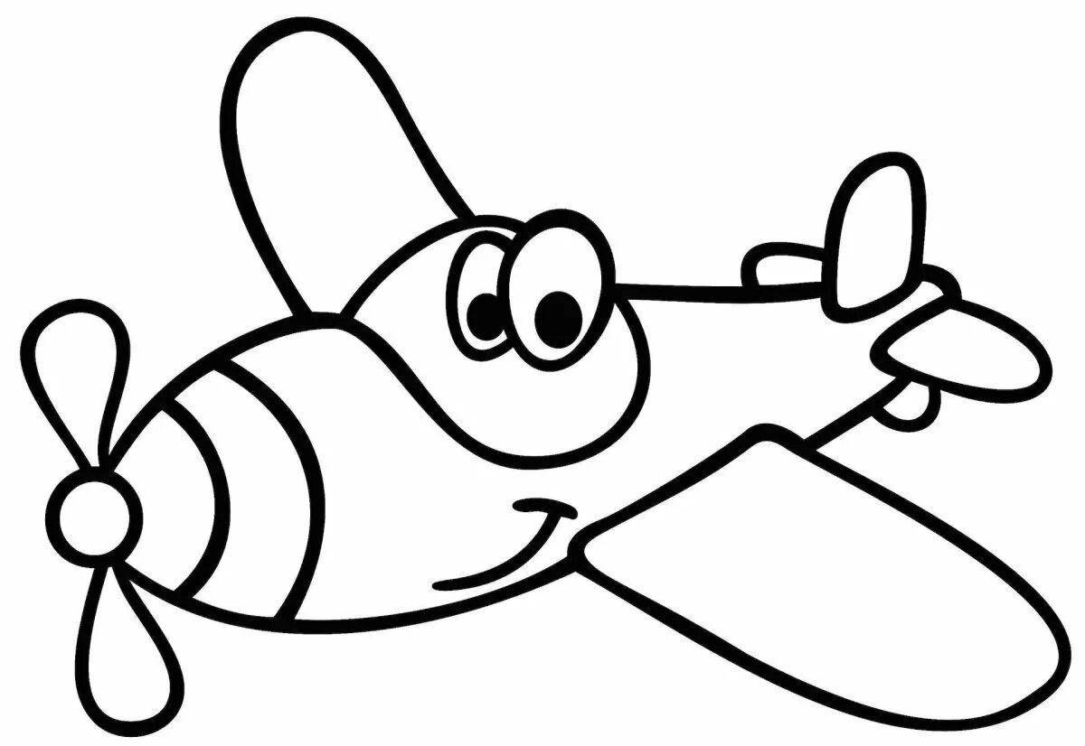 Fun coloring book with airplanes for 2-3 year olds
