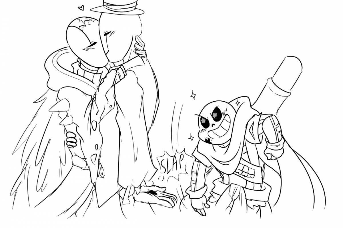 Coloring page happy gaster