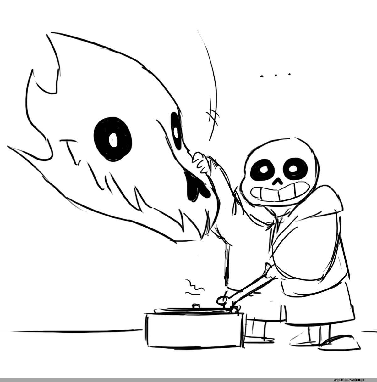 Coloring page charming gaster