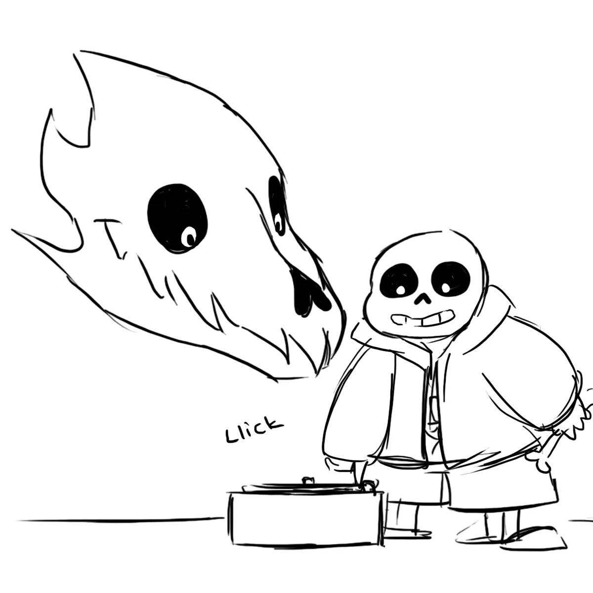 Colorful gaster coloring page