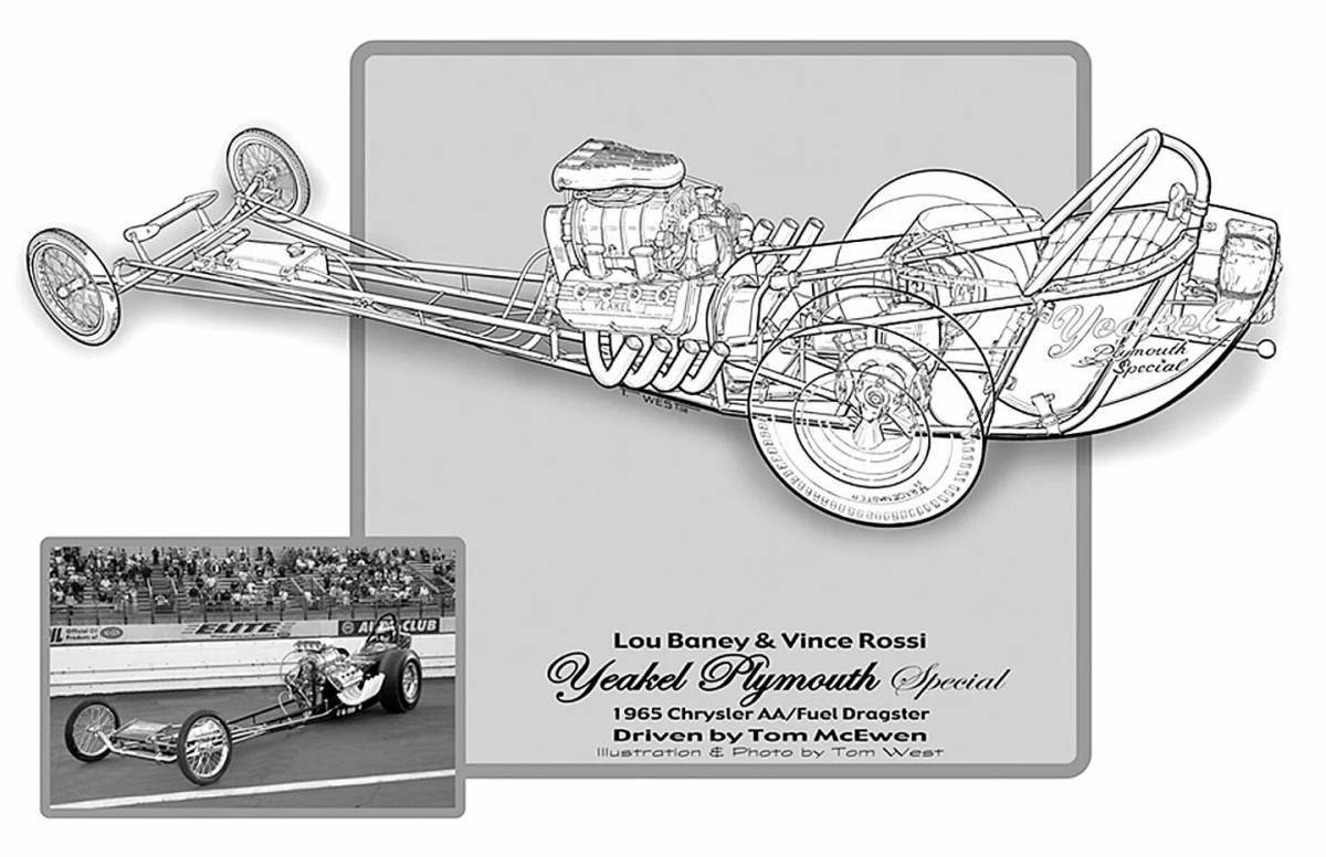 Daring dragster coloring page