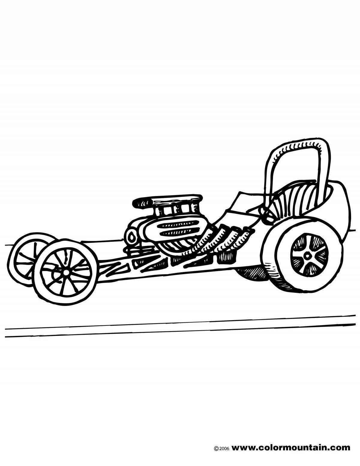 Coloring book shining dragster