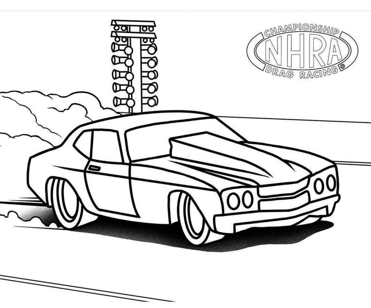 Charming dragster coloring