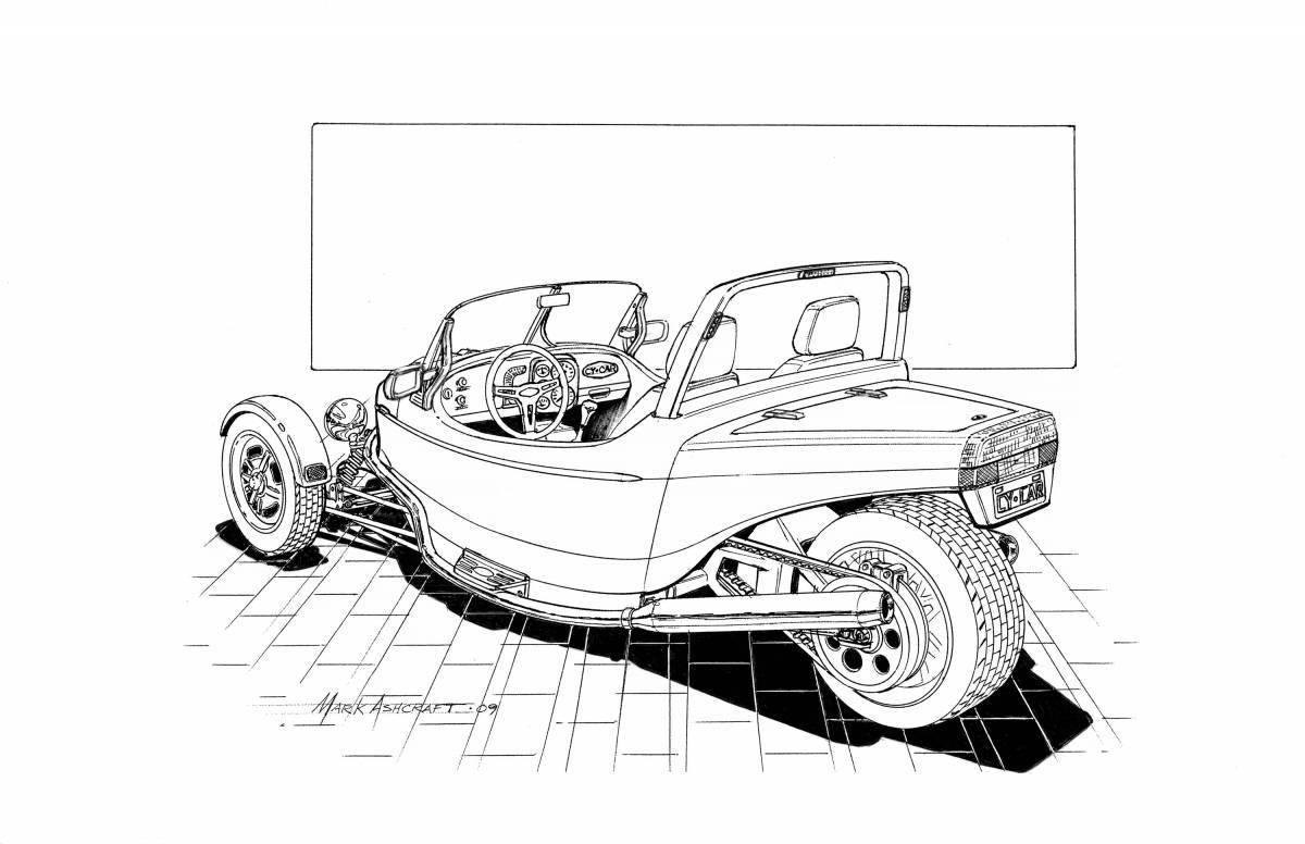Dragster coloring page