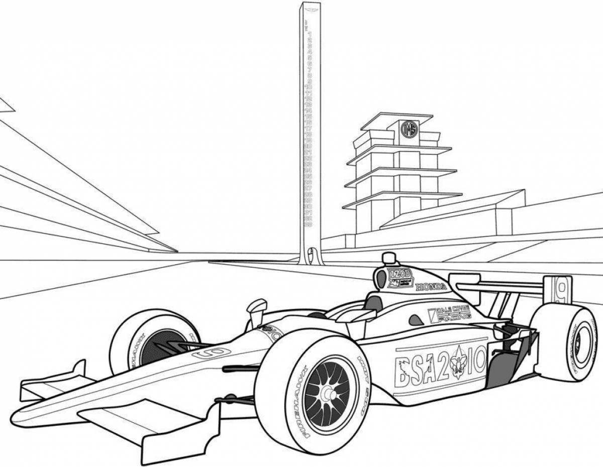 Exquisite dragster coloring page