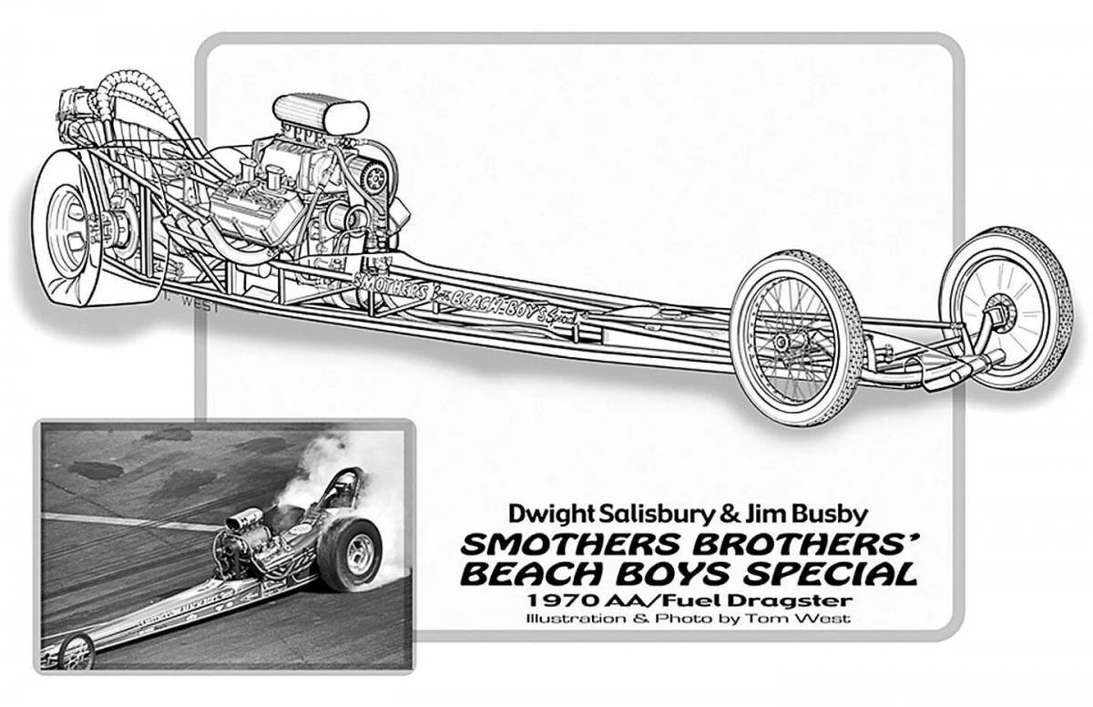 Grand dragster coloring page