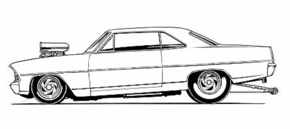 Elegant dragster coloring page