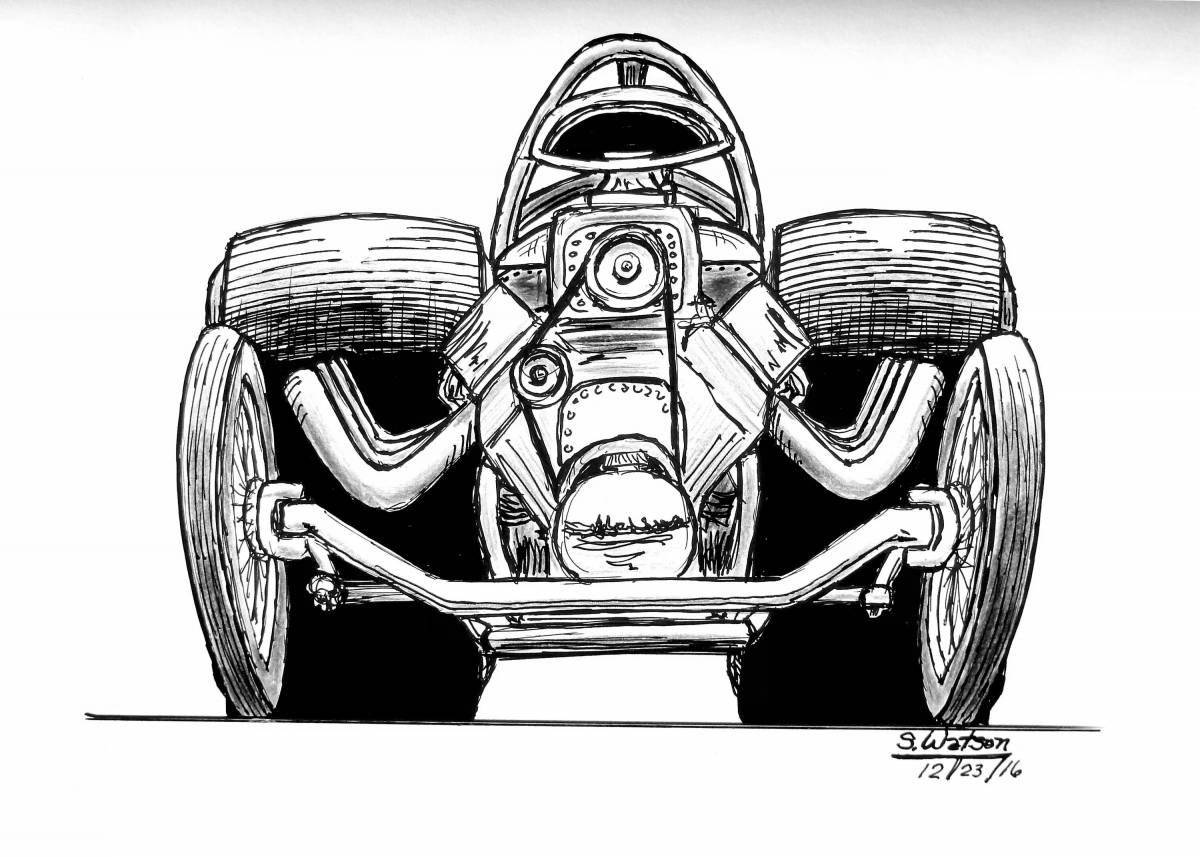 Coloring page stylish dragster