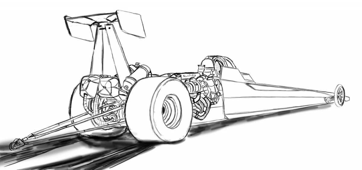 Royal dragster coloring page